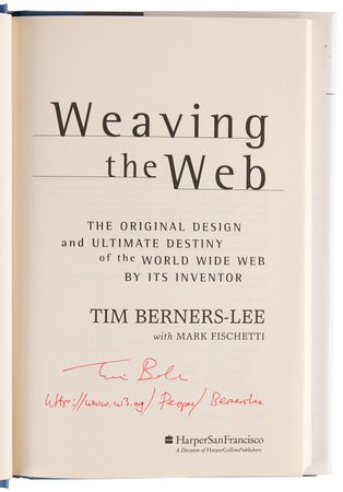 Lot #6284 Tim Berners-Lee Signed Book - Weaving the Web - Image 4