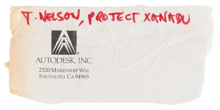 Lot #6287 Ted Nelson Self-Published Book: Literary Machines, Edition 87.1 with 'Return Address' Signature - “T. Nelson, Project Xanadu