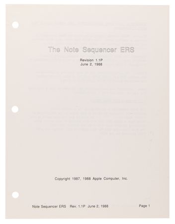 Lot #6165 Apple IIGS Sound System/Interface Developer's Binder with Technical Notes on Sound Tools, Note Synthesizer, and MIDI Tool Set - Image 6