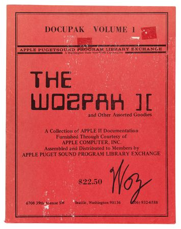 Lot #6167 Steve Wozniak Signed WOZPAK II Docupak Manual - Image 1