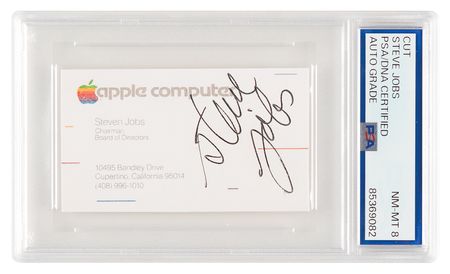 Lot #6003 Steve Jobs Signature on Facsimile Business Card - PSA NM-MT 8 - Image 1