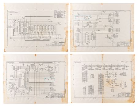 Lot #6046 Apple IIe Complete Set of (4) NTSC Schematics - Image 1