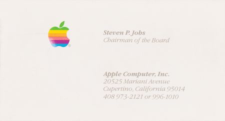Lot #6006 Steve Jobs Apple Business Card (c. 1985)