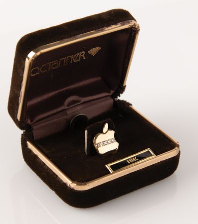 Lot #6155 Apple 5-Year Service Award and Gold-and-Diamond Apple Pin - From the Collection of Dennis Grimm - Image 3