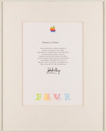 Lot #6155 Apple 5-Year Service Award and Gold-and-Diamond Apple Pin - From the Collection of Dennis Grimm - Image 5