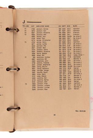 Lot #6214 Apple Computer In-House Telephone Directory (1985) - From the Collection of Dennis Grimm - Image 3