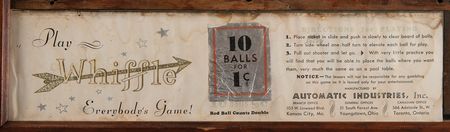 Lot #6309 Automatic Industries 'Whiffle' Pinball Machine (1931) - The Original American Coin-Operated Pinball Machine - Image 5