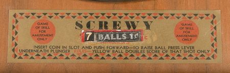 Lot #6311 Bally 'Screwy' Pinball Machine (1932) - Image 6