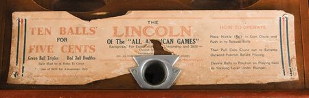 Lot #6313 Lincoln Pinball Machine (Early 1930s) - Image 7