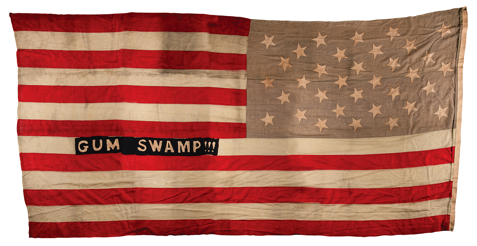 Civil War-era United States Union 34-Star 'Gum Swamp' Flag (1861-1863), image size:2000x1032