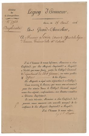 Lot #369 Bernard Germain de Lacepede Document Signed - Image 1