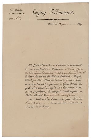 Lot #369 Bernard Germain de Lacepede Document Signed - Image 2