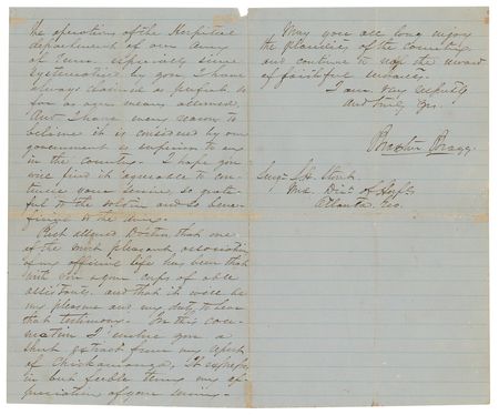 Lot #36 Braxton Bragg Civil War-Dated Autograph Letter Signed on Chickamauga and Confederate Hospital System - Image 2