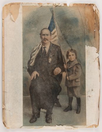 Lot #39 Civil War: Pvt. John L. Seitzinger's M1840 Saber, Cavalry Hat, and Cavalry Post G.A.R. Flag - Image 11