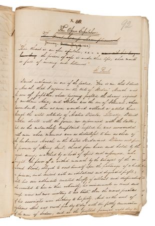 Lot #38 The Confederate Memoirs of Chaplain Joseph Cross - Original Manuscript for the ?First Book? of His Remarkable Civil War Narrative, ?Camp and Field? - Opining on the Emancipation Proclamation and ?Tyrant? Abraham Lincoln - Image 17