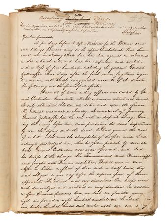 Lot #38 The Confederate Memoirs of Chaplain Joseph Cross - Original Manuscript for the ?First Book? of His Remarkable Civil War Narrative, ?Camp and Field? - Opining on the Emancipation Proclamation and ?Tyrant? Abraham Lincoln - Image 7