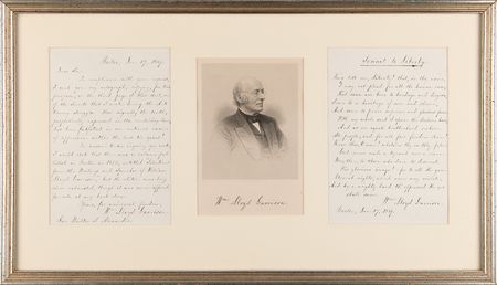 Lot #344 William Lloyd Garrison Autograph Letter Signed and 