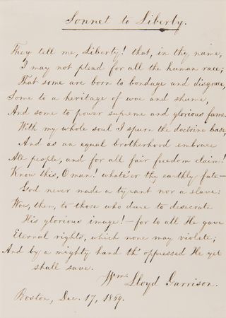 Lot #344 William Lloyd Garrison Autograph Letter Signed and 