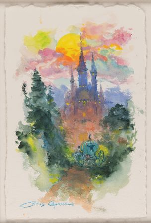 Lot #557 James Coleman original fine art painting for Cinderella - 'Path to the Palace' - Image 1