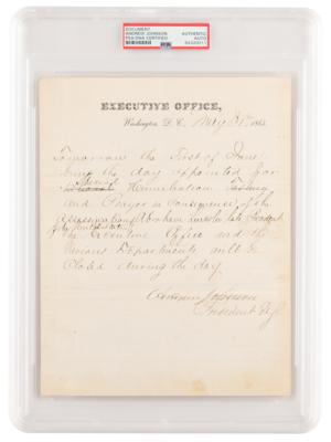 Lot #63 Andrew Johnson Document Signed as