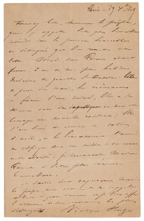 Lot #613 Victor Hugo Autograph Letter Signed