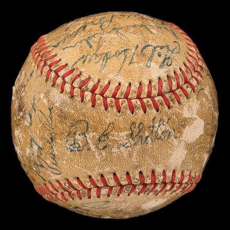 Lot #864 Brooklyn Dodgers: 1949 Team-Signed Baseball with Jackie Robinson, Roy Campanella, and Gil Hodges - Image 2