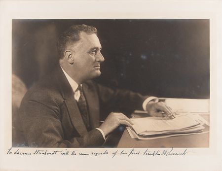 Lot #177 Franklin D. Roosevelt Oversized Signed Photograph to US Ambassador Laurence Steinhardt - Image 1