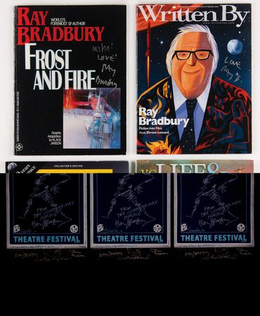 Lot #577 Ray Bradbury Archive of (170+) Items Honoring the Life and Career of the Fiction Master, with Diverse Collection of (100+) Signed Formats like Photographs, Scripts, Books, Award Plaques, and More - Image 11