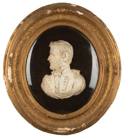 Lot #480 U. S. Grant Tin Bas Relief Portrait - Image 1