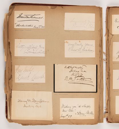 Lot #86 19th Century Theatre Actors, Actresses, and Notables Autograph Collection (275+ Signatures) with Chester A. Arthur, P. T. Barnum, Henry W. Longfellow, Lotta Crabtree, and Lillie Langtry - Image 5