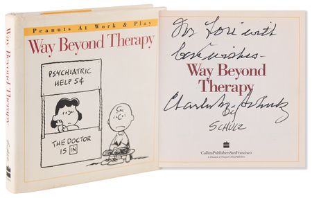 Lot #568 Charles Schulz Signed Book - Way Beyond Therapy - Image 1