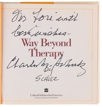 Lot #568 Charles Schulz Signed Book - Way Beyond Therapy - Image 4