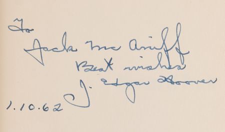 Lot #353 J. Edgar Hoover Signed Book - Masters of Deceit - Image 2