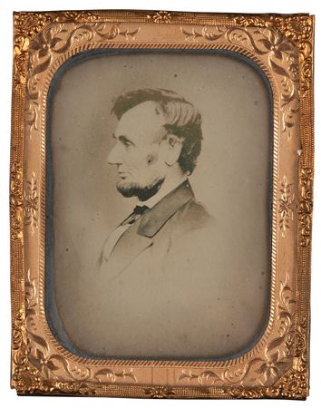 Lot #144 Abraham Lincoln: Ambrotype of Anthony Berger's 'Penny Profile' - Image 1