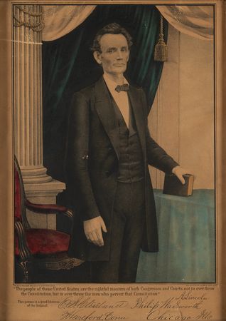 Lot #152 Abraham Lincoln: Lithograph by E. B. & E. C. Kellogg - Cooper Union Quote - Image 2