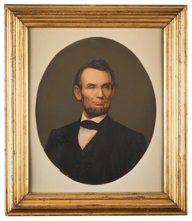 Lot #155 Abraham Lincoln: Chromolithograph on Canvas by E. C. Middleton - Image 1