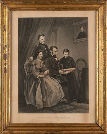 Lot #157 Abraham Lincoln and Family: Engraving by Adam B. Walter (After F. B. Schell) - Image 1
