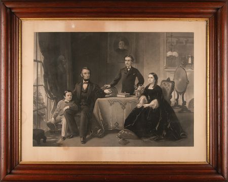 Lot #132 Abraham Lincoln and Family: Engraving by William Sartain (After S. B. Waugh) - Image 1