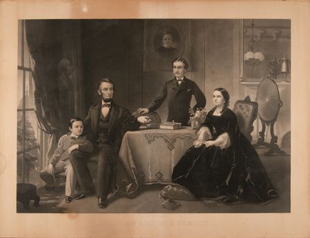 Lot #132 Abraham Lincoln and Family: Engraving by William Sartain (After S. B. Waugh) - Image 2
