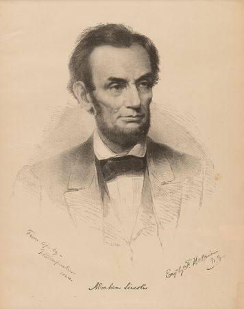 Lot #147 Abraham Lincoln: Engraving by Frederick Halpin (After Francis Bicknell Carpenter) - Image 1