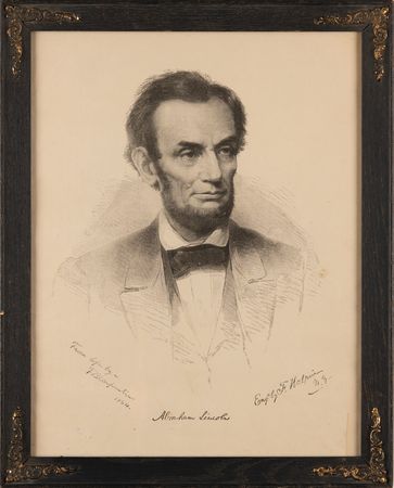 Lot #147 Abraham Lincoln: Engraving by Frederick Halpin (After Francis Bicknell Carpenter) - Image 2