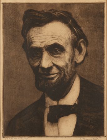 Lot #151 Abraham Lincoln: Mezzotint by David Rosenthal (After Alexander Gardner, Ltd. Ed. #58/75) - Image 1