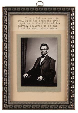 Lot #145 Abraham Lincoln: Photograph by Mathew Brady (Printed from the Original Negative, c. 1941) - Image 2