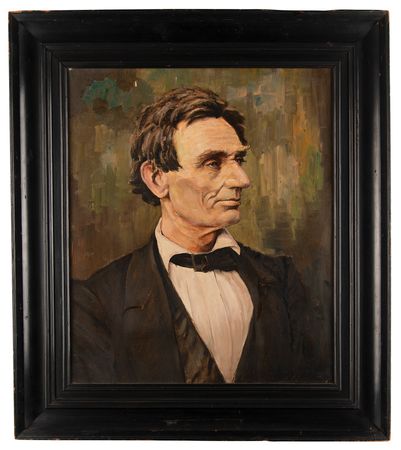 Lot #134 Abraham Lincoln Original Oil Painting (Mid-20th Century, After George P. A. Healy) - Image 1