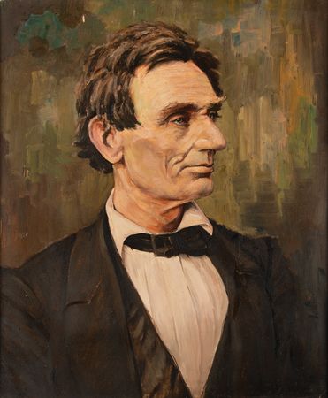Lot #134 Abraham Lincoln Original Oil Painting (Mid-20th Century, After George P. A. Healy) - Image 2