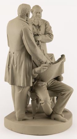 Lot #27 Abraham Lincoln: 'Council of War' Sculpture by John Rogers - Image 3