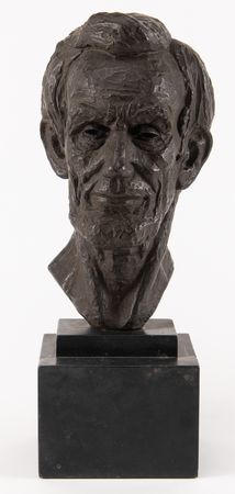 Lot #128 Abraham Lincoln: Bronze Bust by Leo Cherne - Image 1