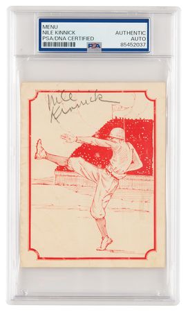 Lot #853 Nile Kinnick Rare Signed Menu