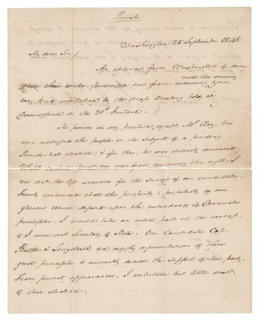 Lot #93 James Buchanan Autograph Letter Signed: 