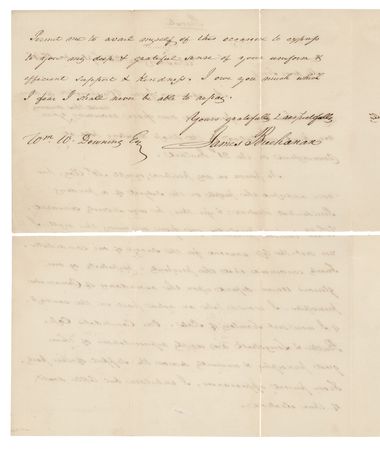 Lot #93 James Buchanan Autograph Letter Signed: 